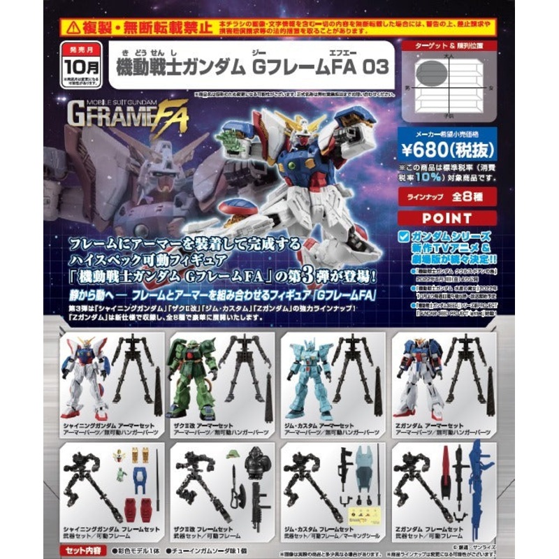 BANDAI Shokugan Mobile Suit Gundam Gframe Fa 03