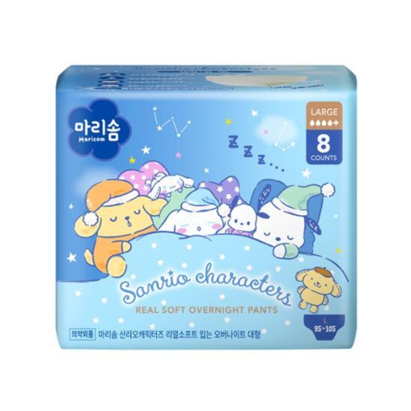 ITC SANRIO Characters Real Soft Sanitary Pads Overnight Diapers Size L 8pcs