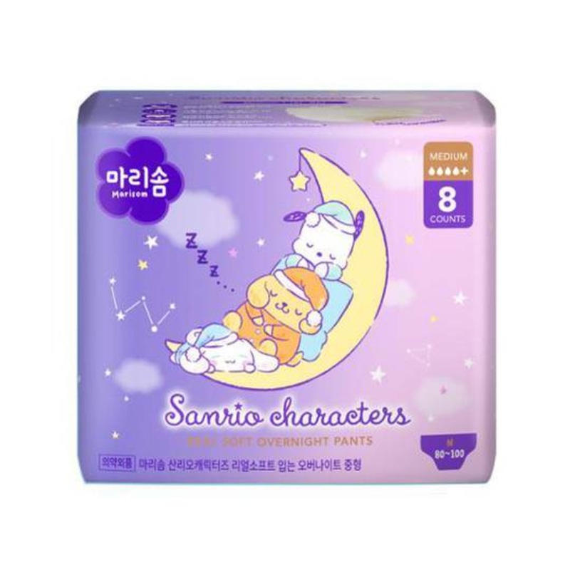 ITC SANRIO Characters Real Soft Sanitary Pads Overnight Diapers Size M 8pcs