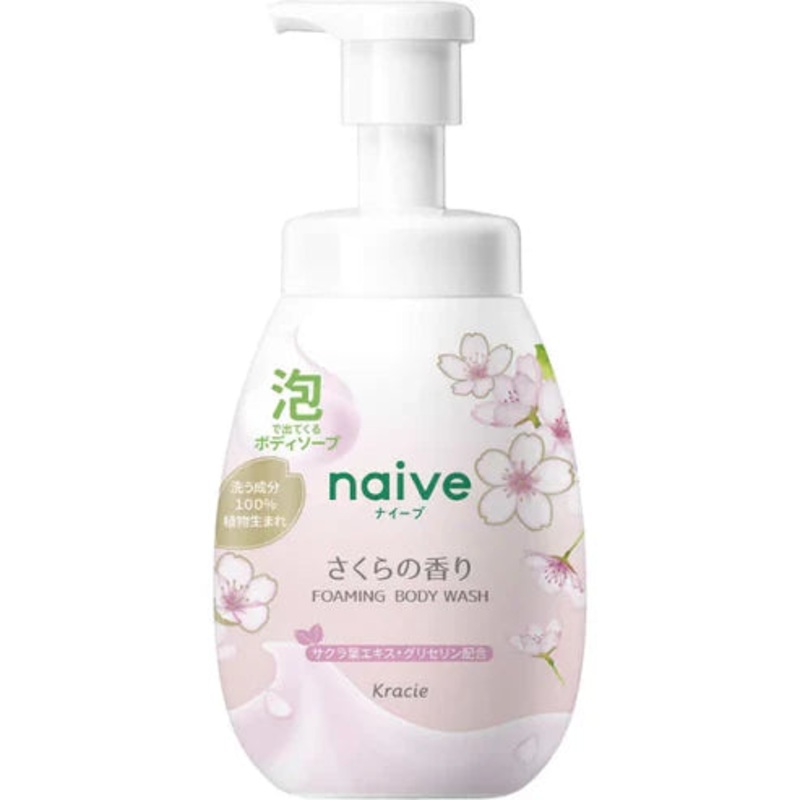 KRACIE Naive Foaming Body Washing Limited Sakura Scent 600ml