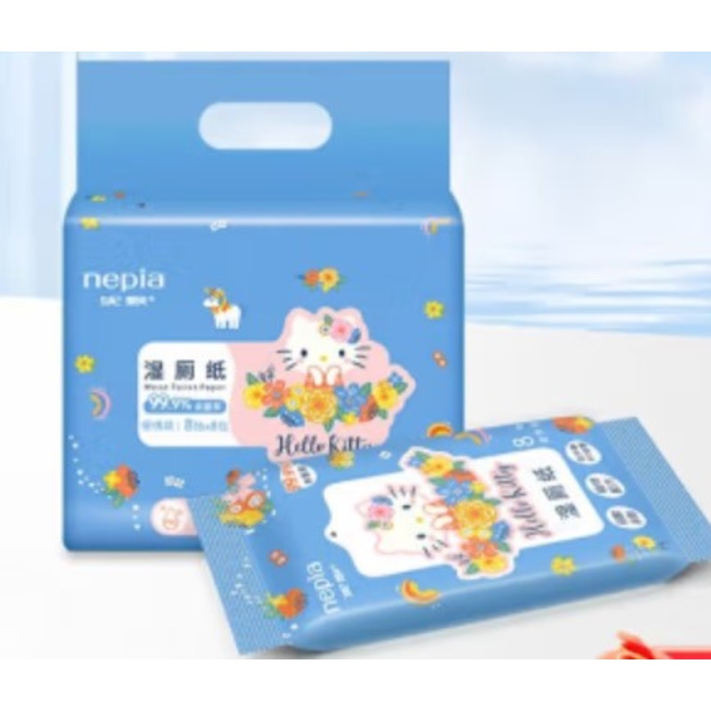 NEPIA X SANRIO Hello Kitty Wet Wipes Mini Packs 8 Packs (8 sheets each pack)