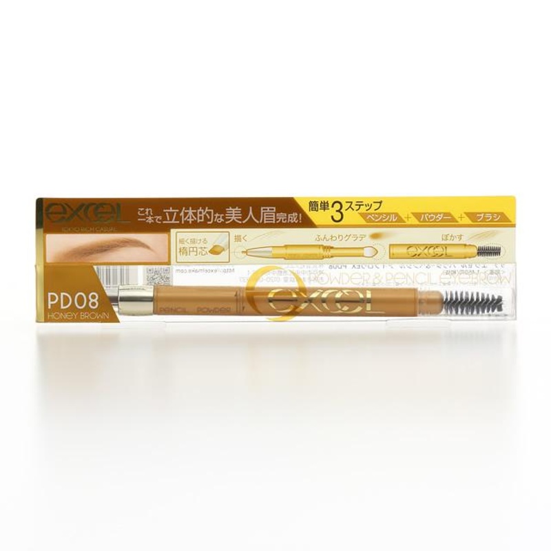 EXCEL Powder & Pencil Eyebrow EX PD08 Honey Brown