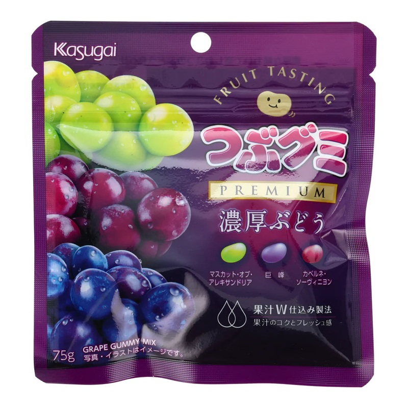 KASUGAI Tsubu Gummy Premium Grape 75G