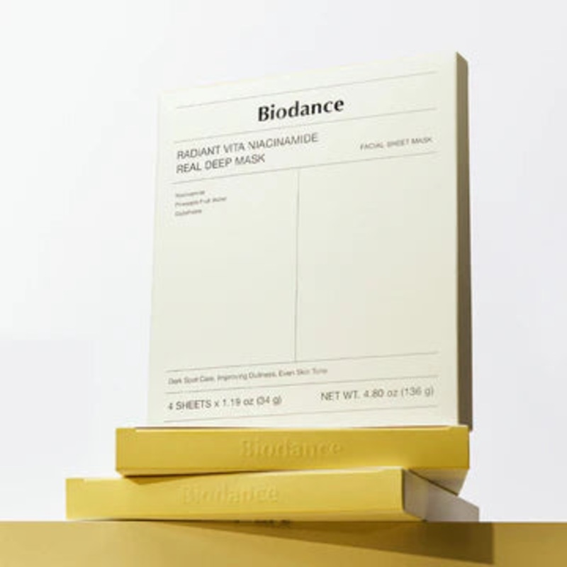 BIODANCE Radiant Vita Niacinamide Real Deep Mask 4pcs