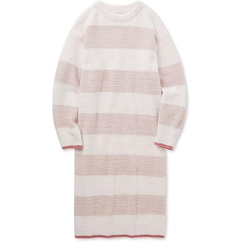 GELATO PIQUE Powder Two Border Lounge Dress #Beige & Pink