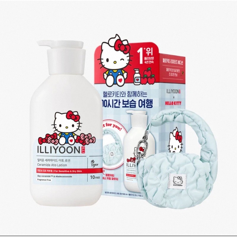 ILLIYOON Ceramide Ato Loition 600ml + Mini Kitty Bag