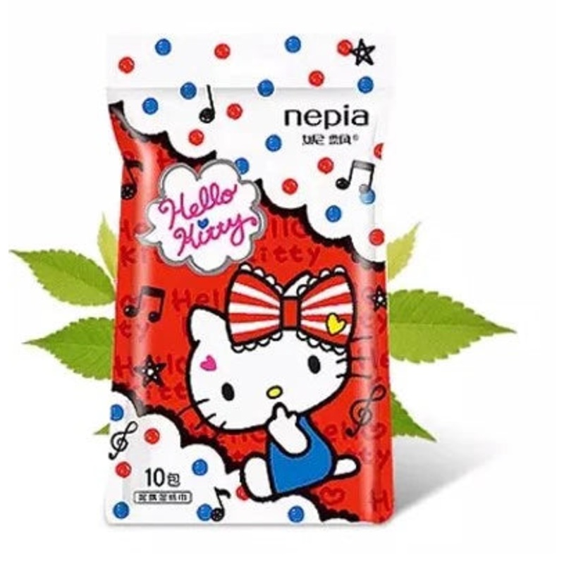NEPIA Hello Kitty Wet Wipes Mini Packs 10 Sheets