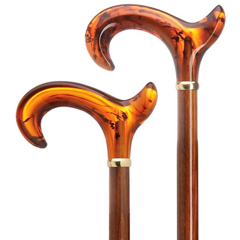 Anatomical Acrylic Handle-Amber on Cherry