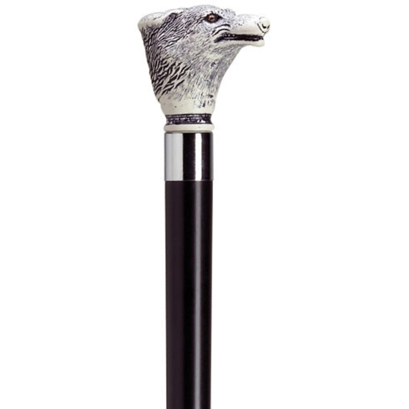 Antique Scrimshaw Fox Head|Walnut|Black
