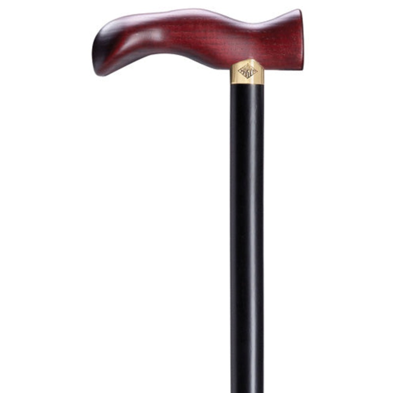 Ergonomically Shaped Handle-Burgundy on Black