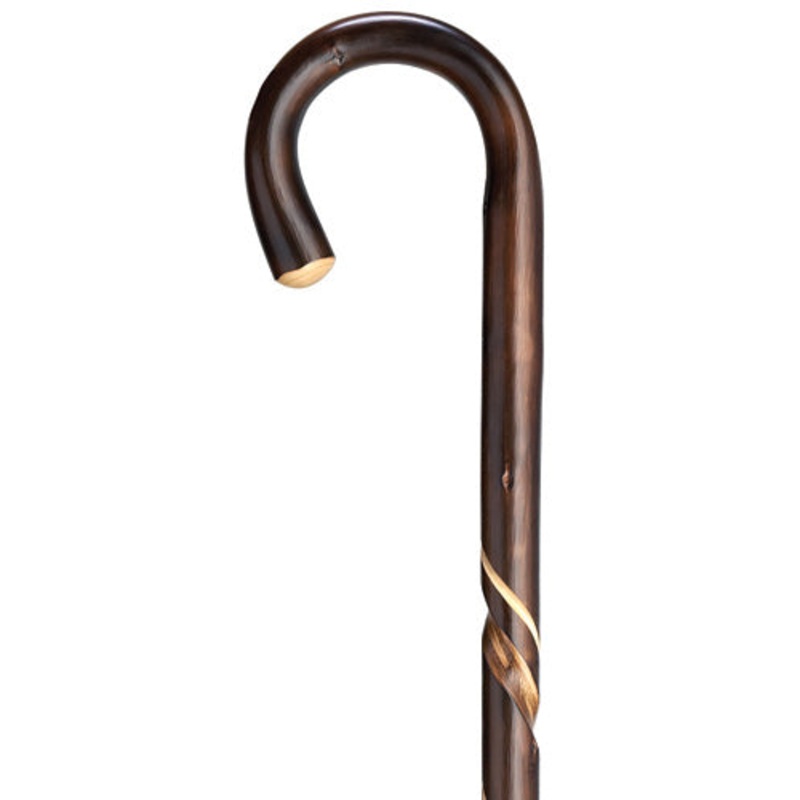 Hand Carved  Spiral Crook Handle