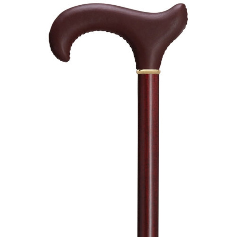 Hand Stitched Genuine Leather Derby Handle-Burgundy