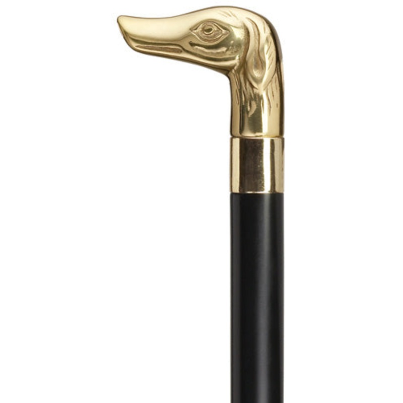 Solid Brass Dog Head|Black|Walnut