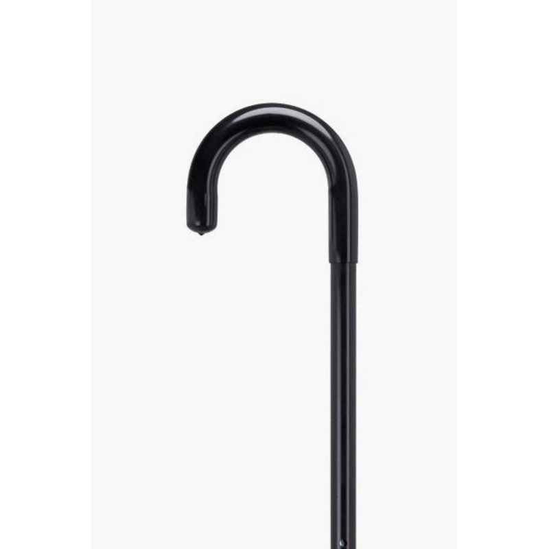Aluminum Adjustable Crook Cane-Black