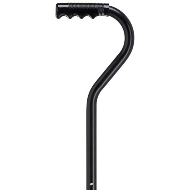 Center Balance Offset Cane – Black Aluminum