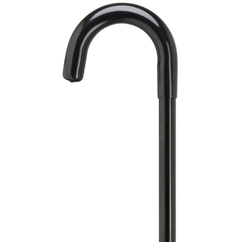 Crook Handle Hospital CaneNon-Adjustable-Black