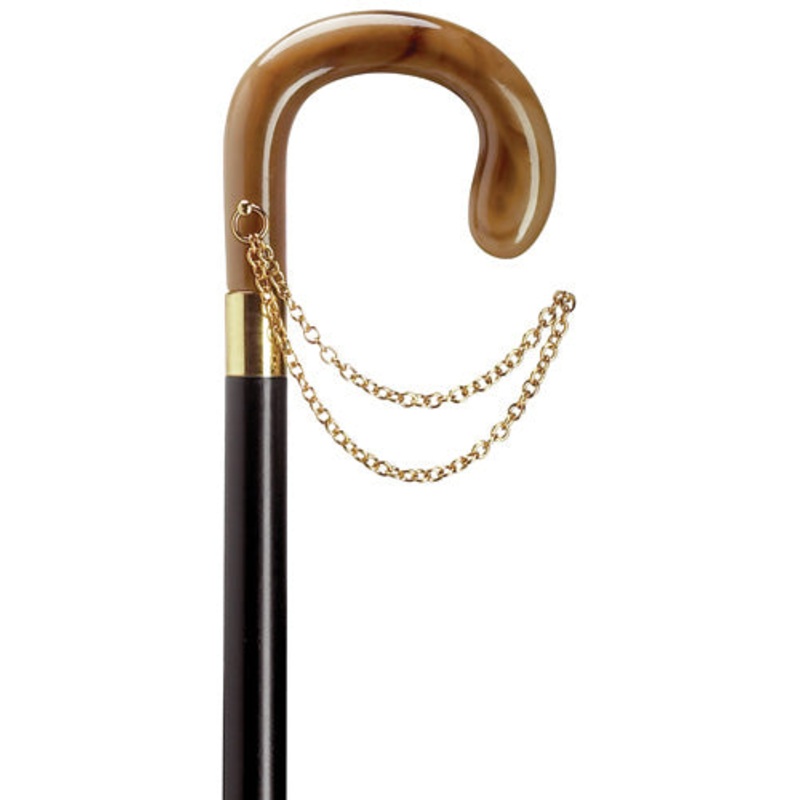Decorative European Ladies Crook Handle With Gold Chain