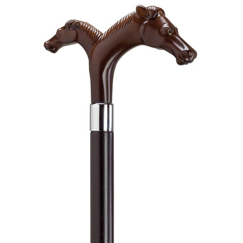 Decorative European Mare and Foal Horse Head Handle