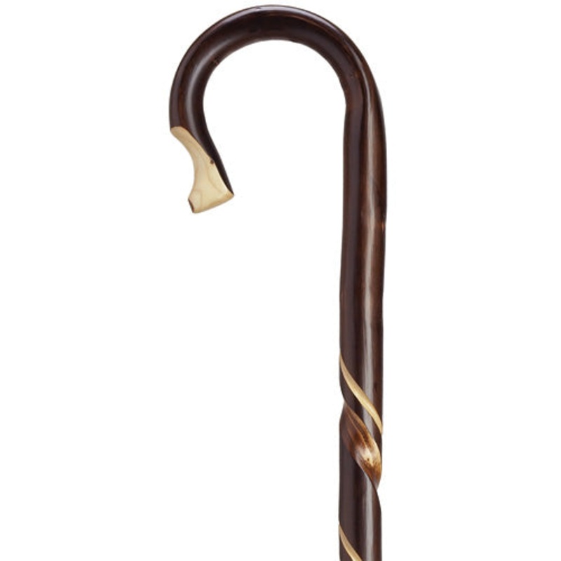 Hand Carved Spiral Shepherd Crook