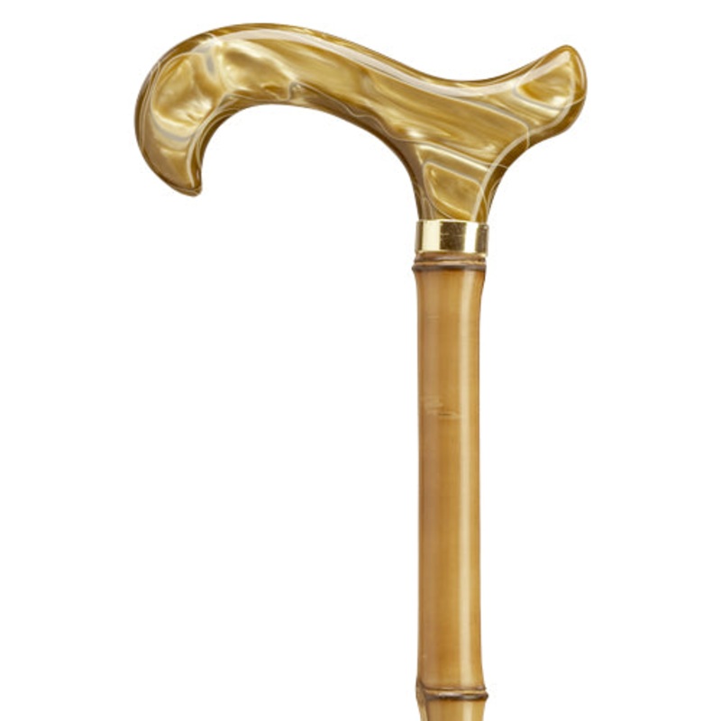 Imported Acrylic Golden Marbilized Derby Handle