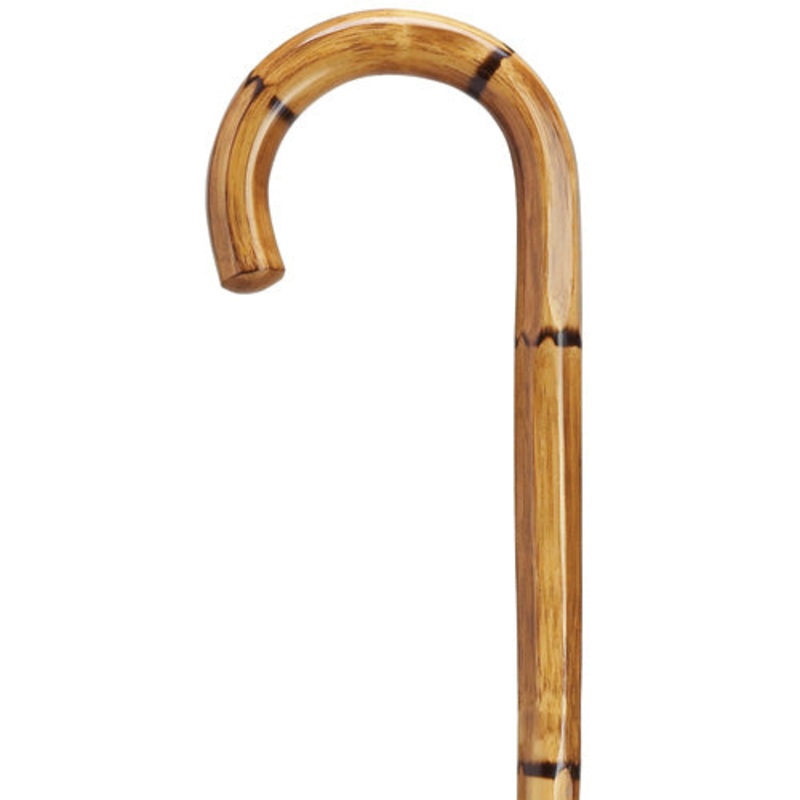 Imported Crook Handle With Hexagon Manilla Carving