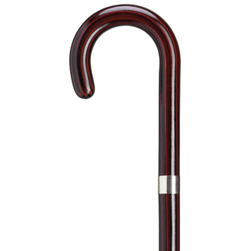 Ladies Crook Handle Cane With Accent Band