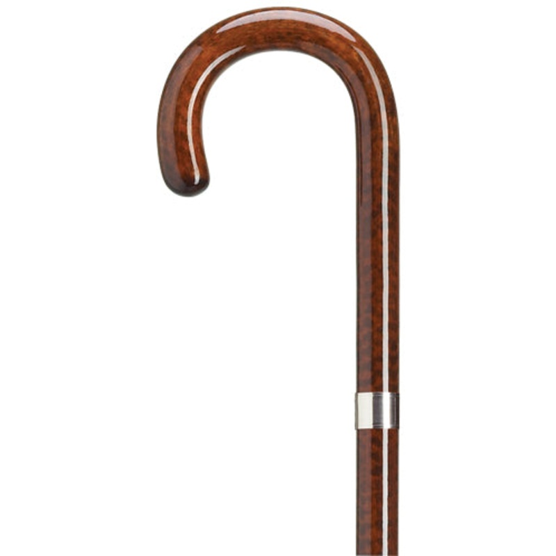 Ladies Crook Handle With Accent Band-Snakewood