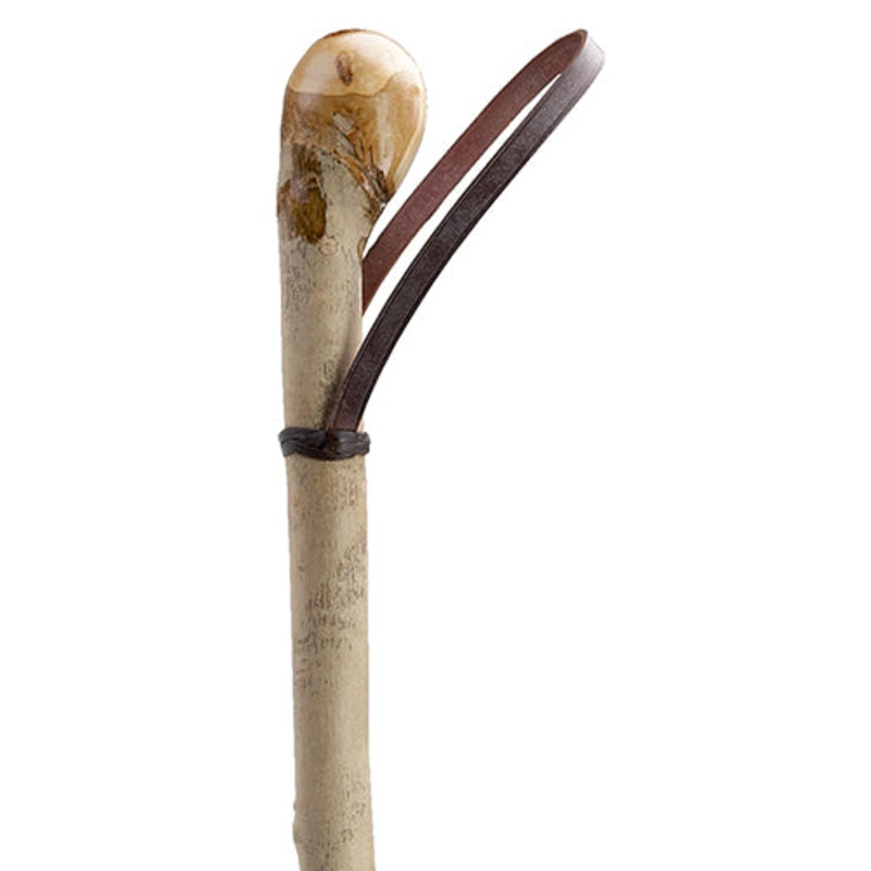 Natural Ashwood Walking Stick  with Leather Loop