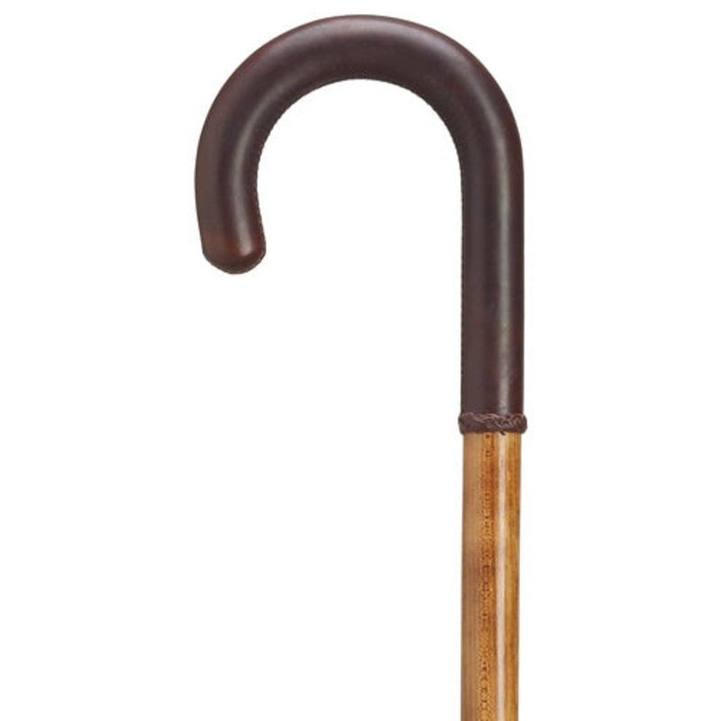 Hand Stitched Leather Crook Handle