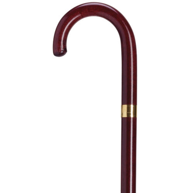 Ladies Crook Handle With Accent Band-Mahogany
