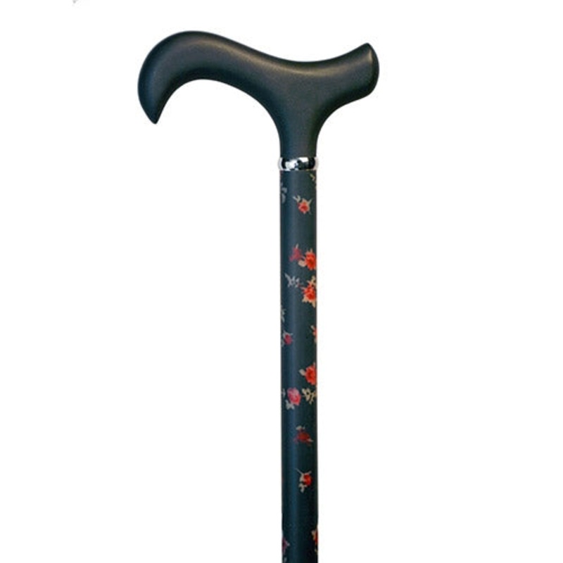 Carbon walking cane- Midnight Rose pattern