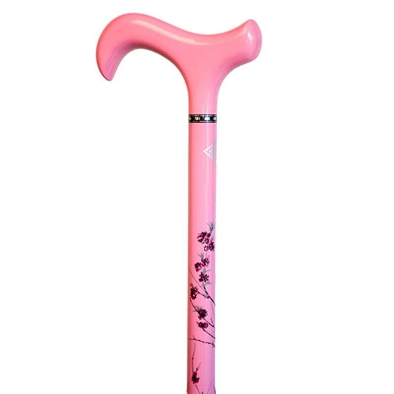 Carbon walking cane- Pink Rose pattern