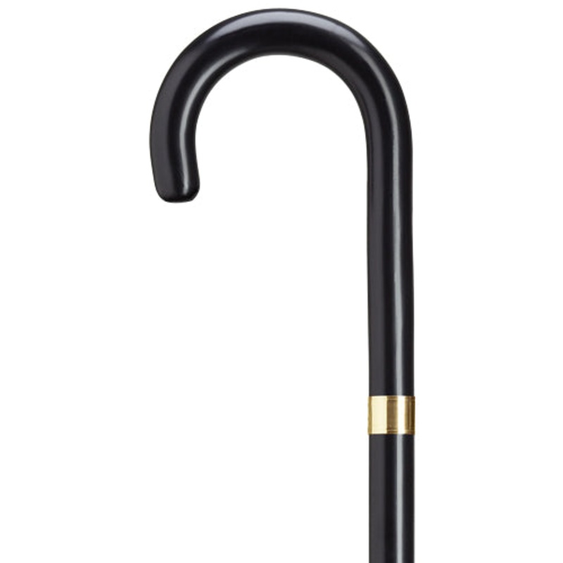 Gold Plated Band Crook Handle Canes