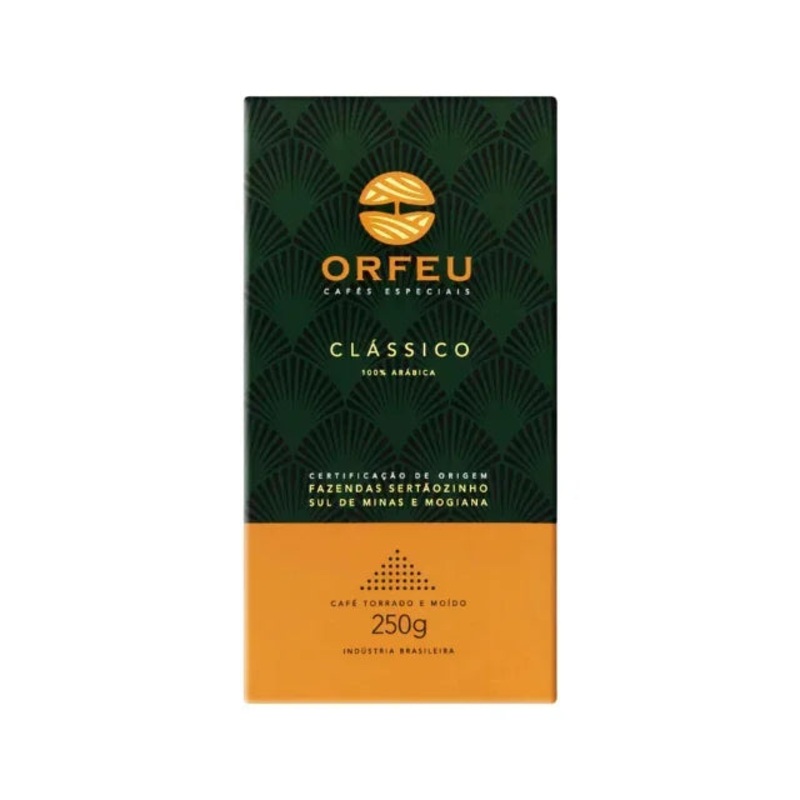 Orfeu Classic Roasted and Ground Coffee 250g (8.82 oz) – 100% Arabica | Brazilian Arabica Coffee