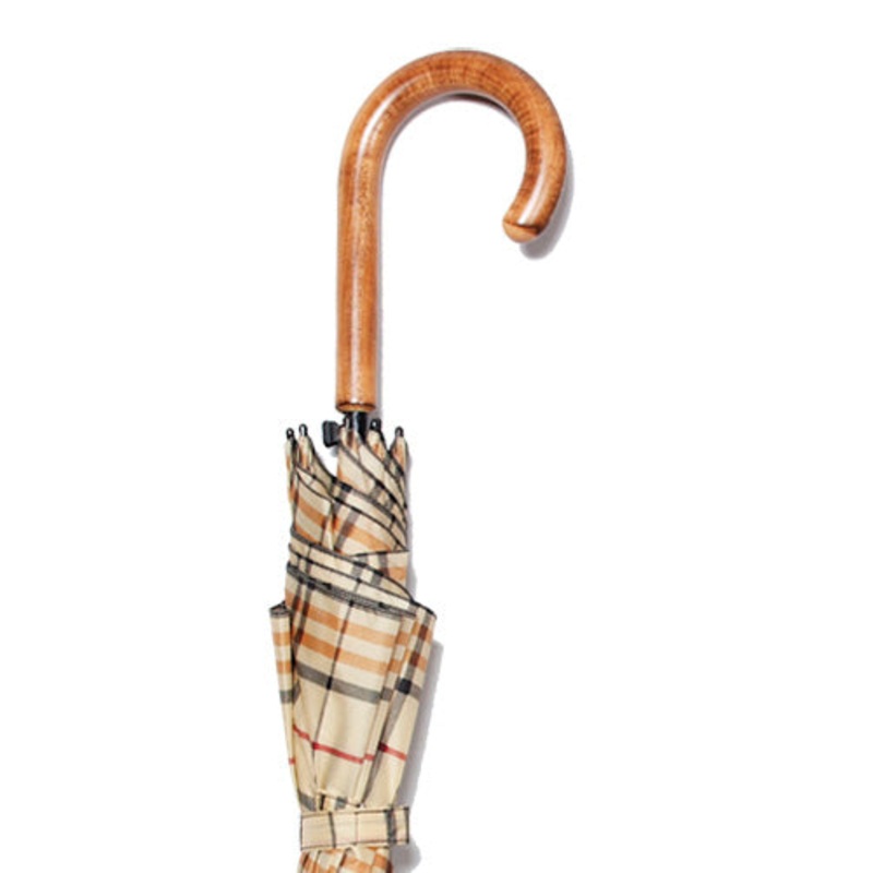Tan Tartan Maple Crook Umbrella