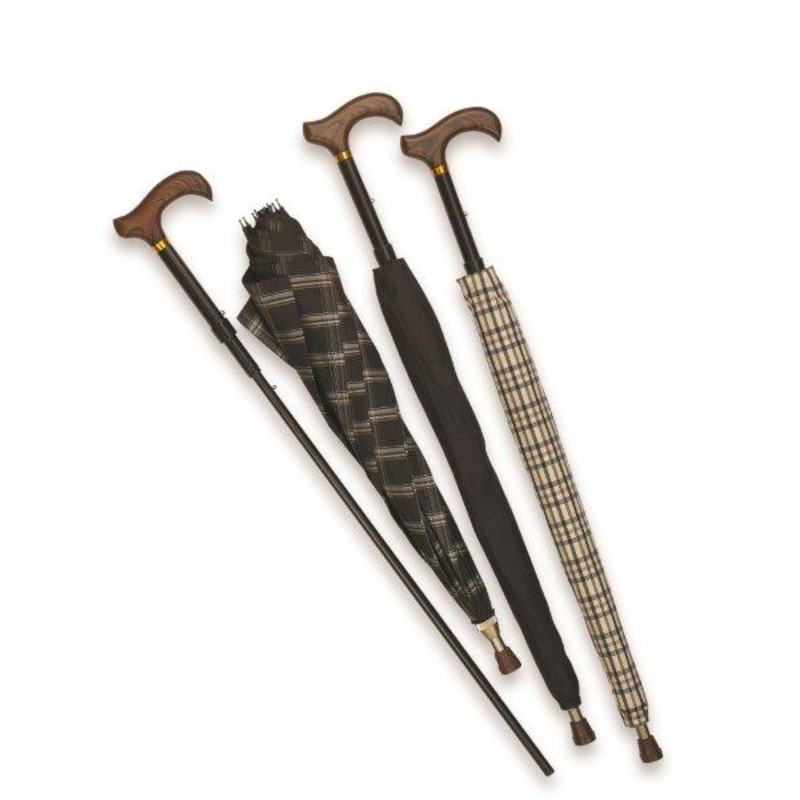 Umbrella Walking Cane|Black|Tan|Charcoal