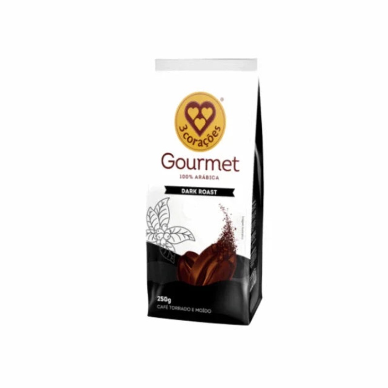 3 Coraes Gourmet Dark Roast Coffee – Roasted and Ground, 250g (8.8 oz)