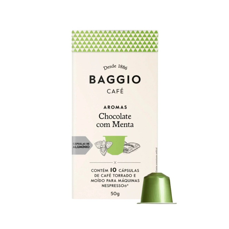 BAGGIO Chocolate Mint Nespresso Capsules: A Refreshing Fusion of Chocolate and Mint (10 Capsules) – Brazilian Arabica Coffee