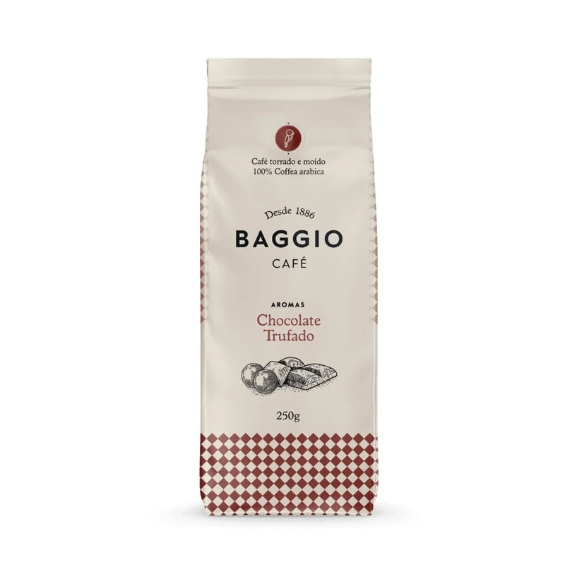 BAGGIO Chocolate Truffle Flavored Roasted and Ground Coffee: Indulge in Rich Chocolatey Bliss (250g / 8.8oz) – Brazilian Arabica Coffee