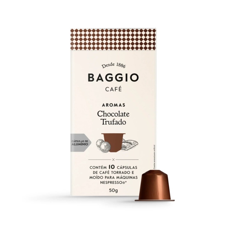 BAGGIO Chocolate Truffle Nespresso Capsules: Indulge in Rich Chocolatey Bliss (10 Capsules) – Brazilian Arabica Coffee