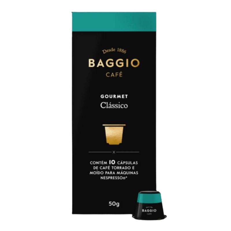 Baggio Classic Artisanal Coffee Capsules – Medium Roast Arabica, 10-Pack for Nespresso – Brazilian Arabica Coffee