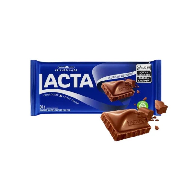 Lacta Classic Milk Chocolate Bar – 80g (2.82 oz) – Smooth and Creamy Indulgence