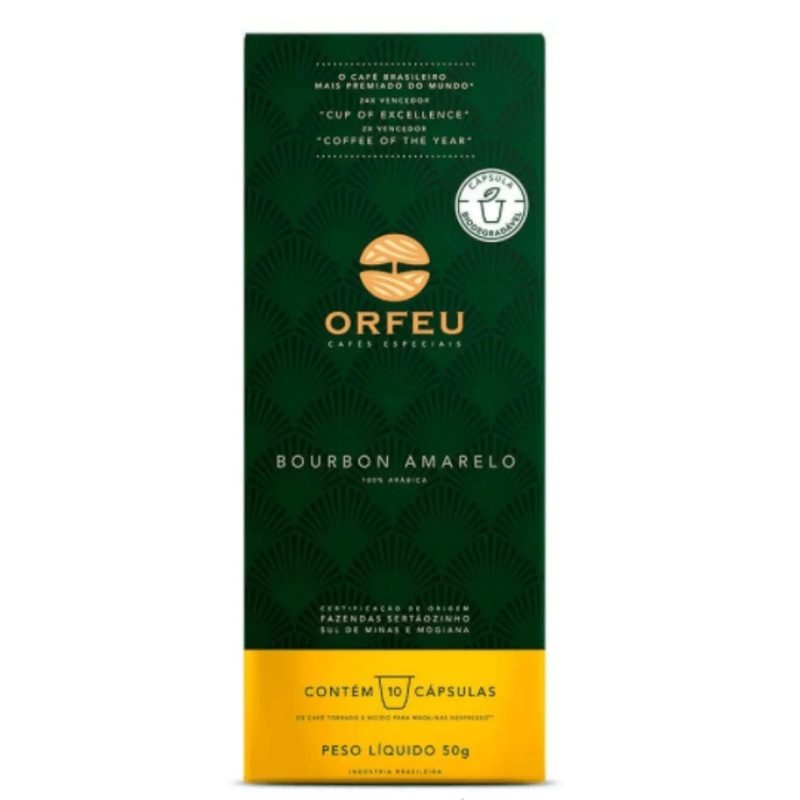 Orfeu Espresso Bourbon Yellow Brazilian coffee capsule 10 pcs. (Nespresso compatible) – Brazilian Arabica Coffee