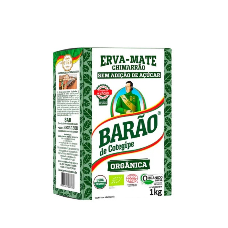 Organic Yerba Mate Baro de Cotegipe – Vacuum-Sealed 1kg (35.3 oz)