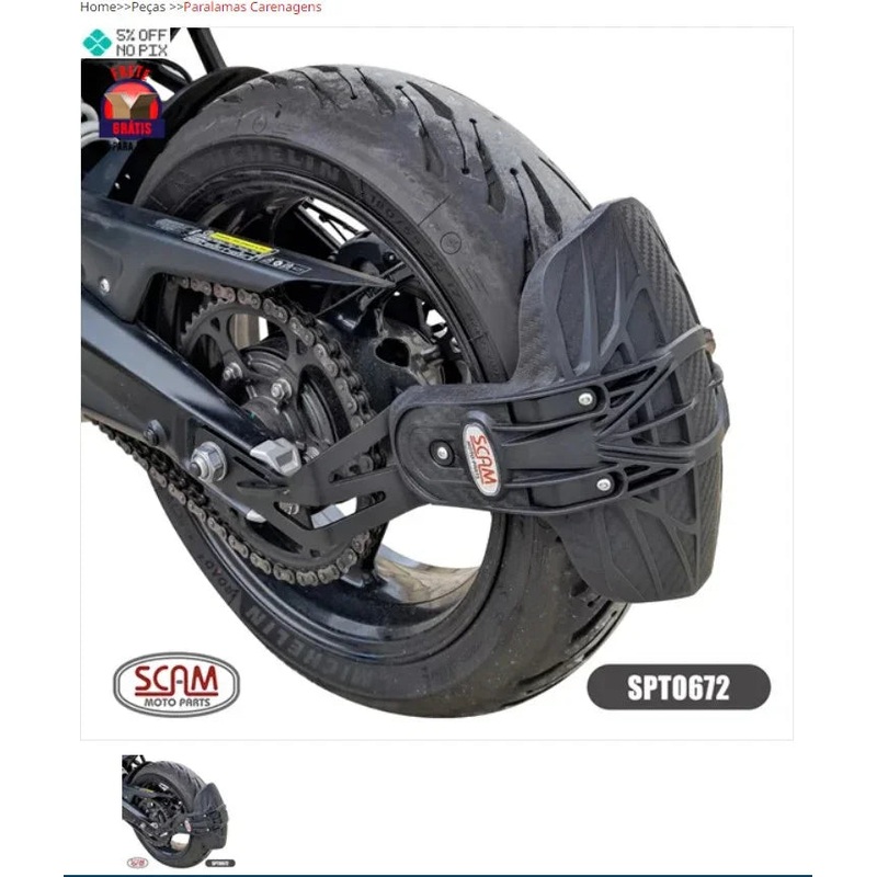 Personal Shopper | Buy from Brazil -Paralama Traseiro ANTI SPRAY Triumph Tiger 660 SPORT 2022- (SCAM) Preto – 1 UNIT (DDP)