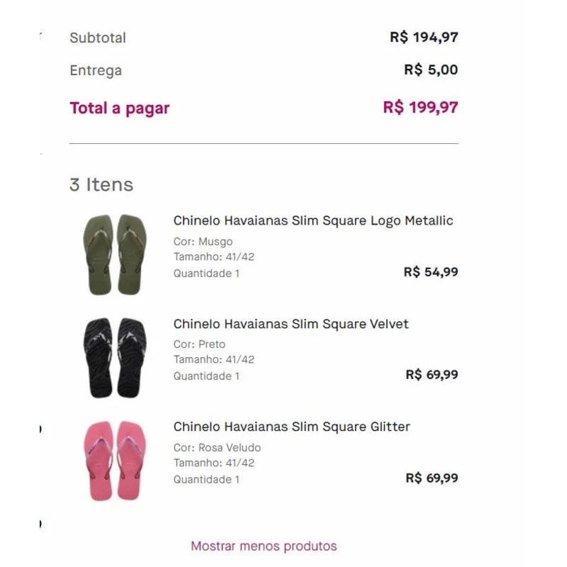 Personal Shopper | Buy from Brazil – SANDALIAS HAVAIANAS SLIM SQUARE n 41/42 – 3 items (DDP)-