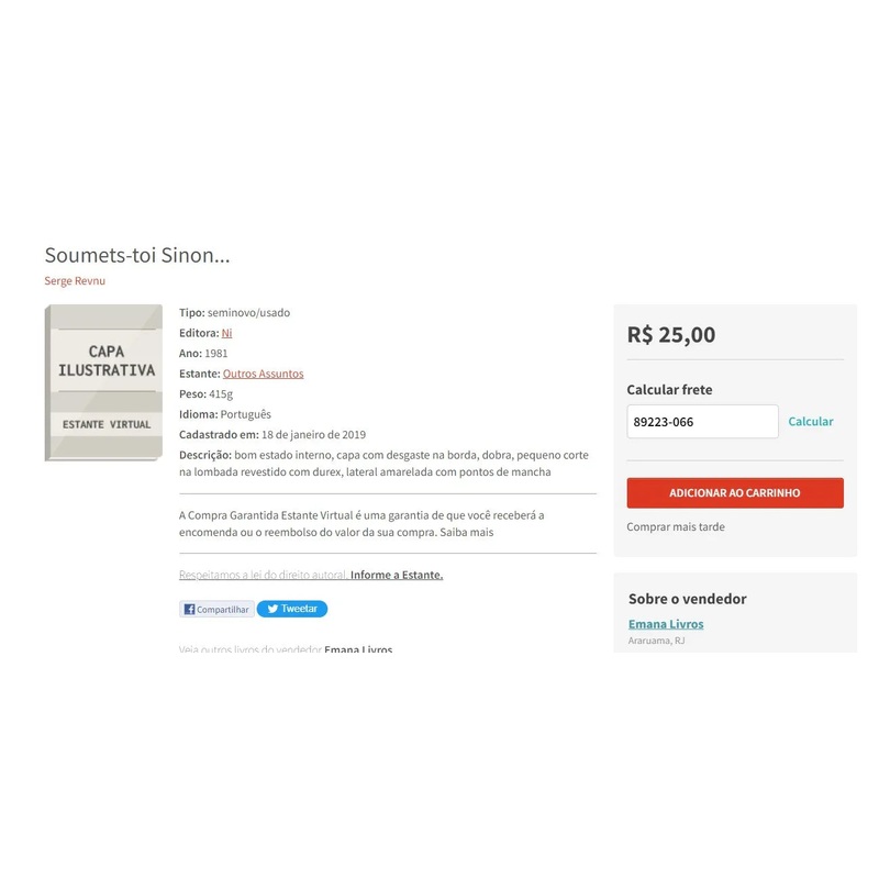 Personal Shopper | Buy from Brazil – Soumets-toi Sinon… Book – 1 item – DDP-
