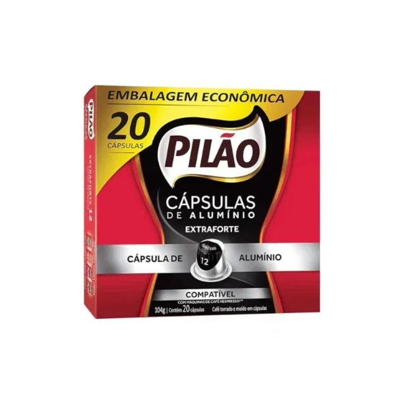 Pilo Extra Strong Espresso Coffee Capsules – Box 104g (3.67oz) 20 Capsules – Compatible with Nespresso