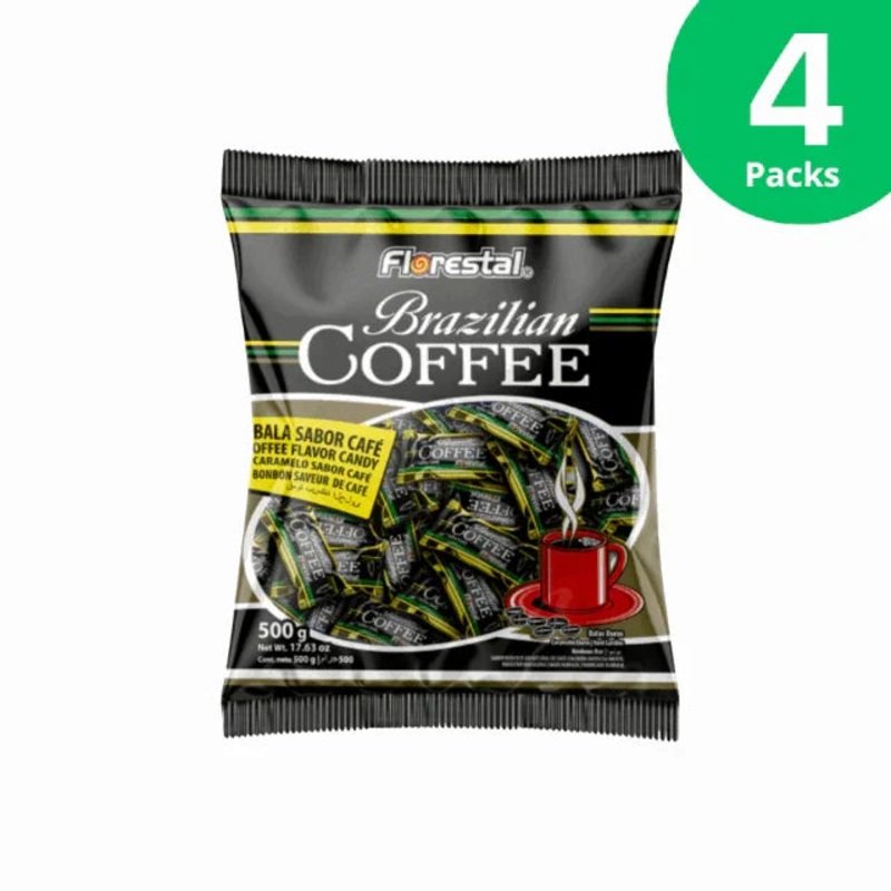 4-Pack Florestal Brazilian Coffee Candy: A Taste of Brazilian Coffee in Every Bite (4 x 500g / 17.63oz)