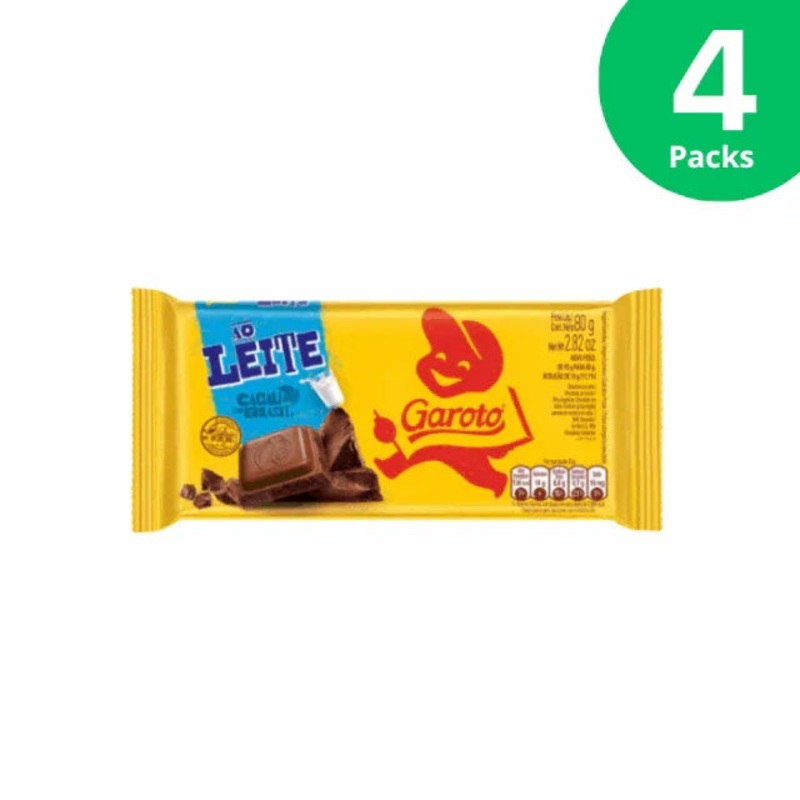 4-Pack Milk Chocolate Tablet – 4 x 80g (2.82oz) GAROTO